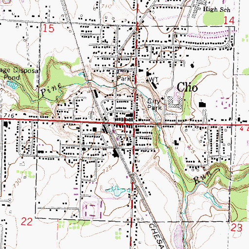 Topographic Map of City of Clio, MI