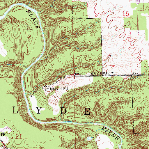Topographic Map of Township of Clyde, MI