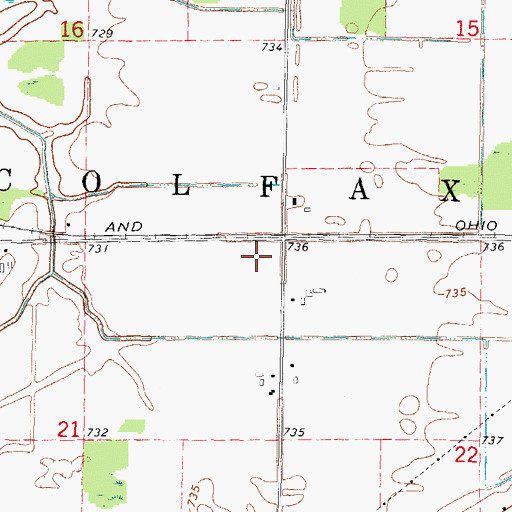 Topographic Map of Township of Colfax, MI