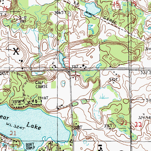 Topographic Map of Township of Colfax, MI