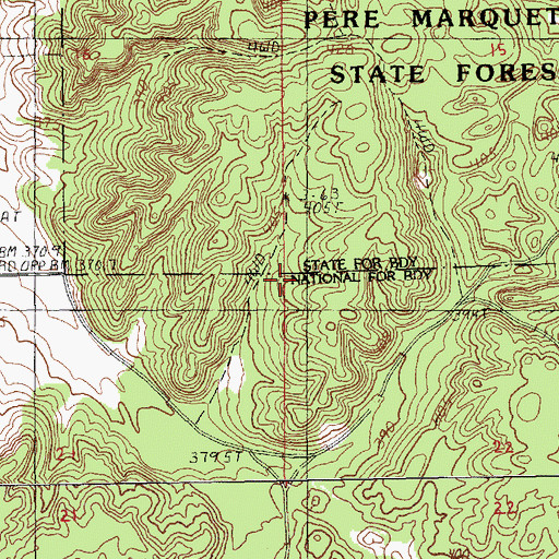 Topographic Map of Township of Colfax, MI