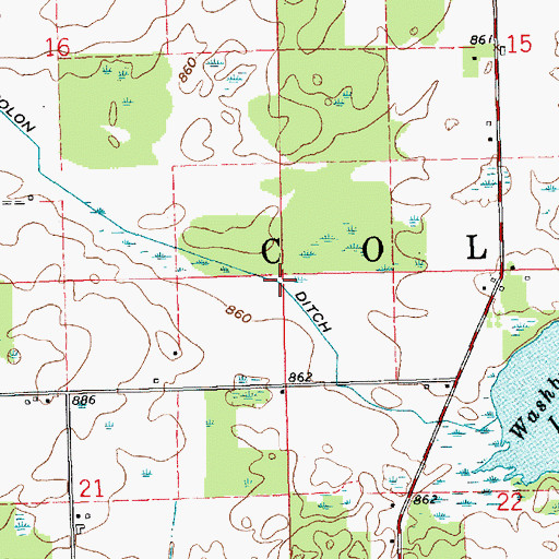Topographic Map of Township of Colon, MI