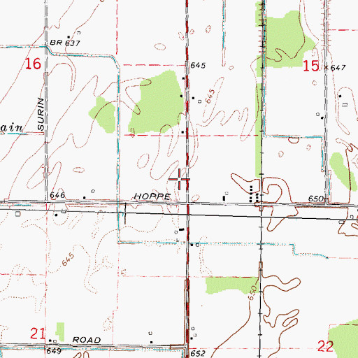 Topographic Map of Township of Columbia, MI