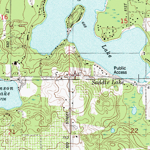 Topographic Map of Township of Columbia, MI