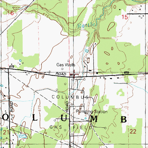 Topographic Map of Township of Columbus, MI