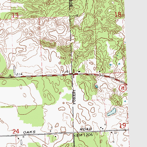 Topographic Map of Township of Comins, MI