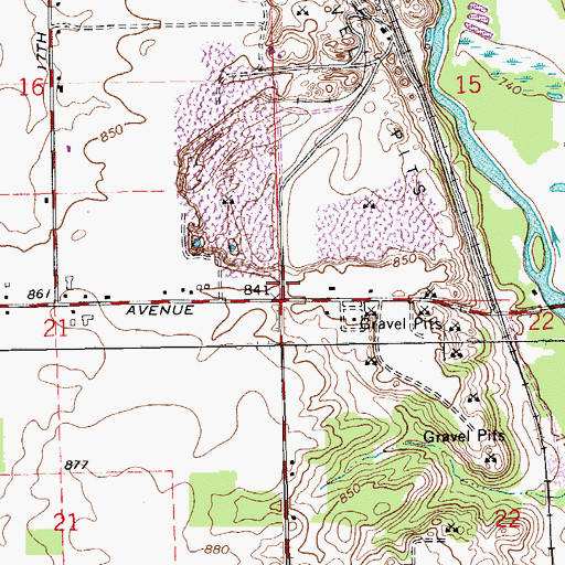 Topographic Map of Charter Township of Cooper, MI