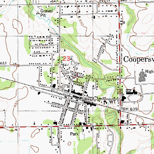 Topographic Map of City of Coopersville, MI
