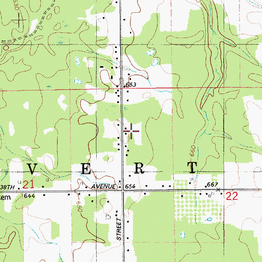 Topographic Map of Township of Covert, MI
