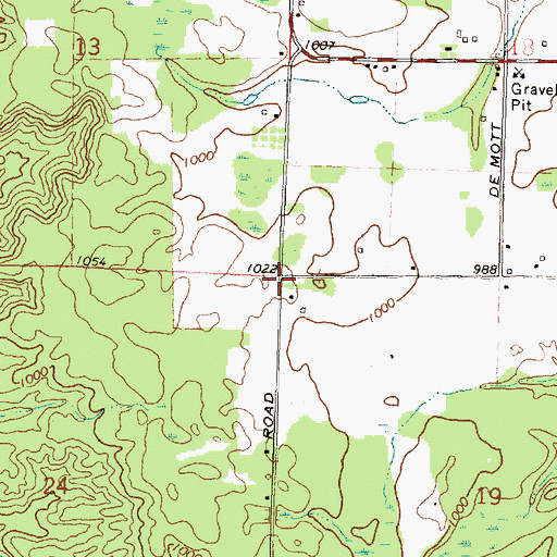 Topographic Map of Township of Curtis, MI
