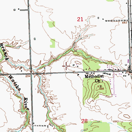 Topographic Map of Township of Dafter, MI