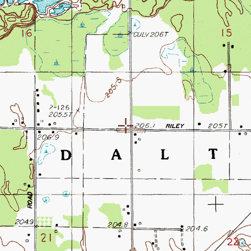 Topographic Map of Township of Dalton, MI