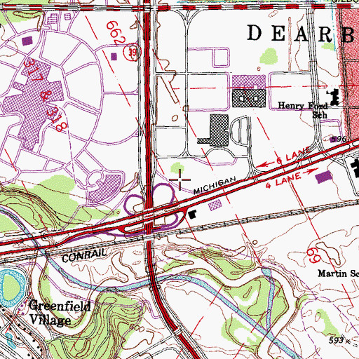 Topographic Map of City of Dearborn, MI