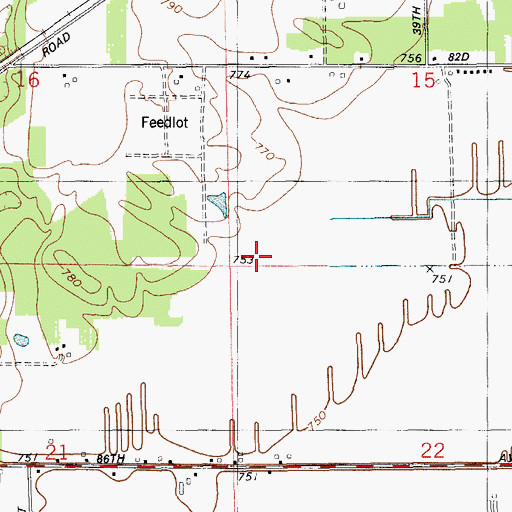 Topographic Map of Township of Decatur, MI
