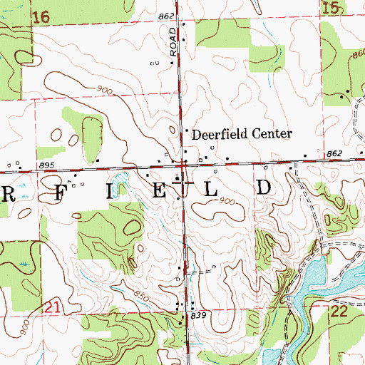 Topographic Map of Township of Deerfield, MI