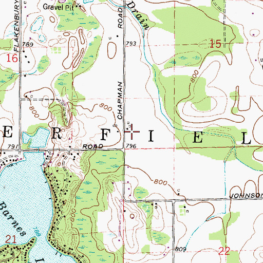 Topographic Map of Township of Deerfield, MI