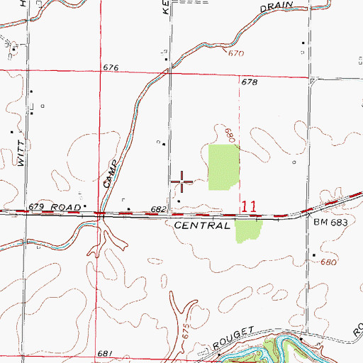 Topographic Map of Township of Deerfield, MI