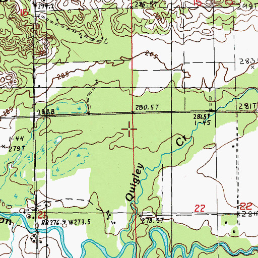Topographic Map of Township of Deerfield, MI