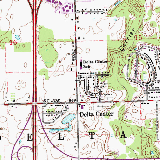 Topographic Map of Charter Township of Delta, MI