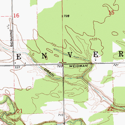 Topographic Map of Township of Denver, MI