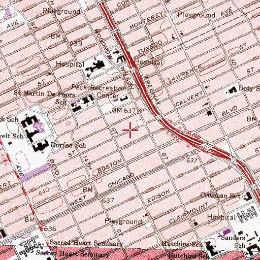Topographic Map of City of Detroit, MI