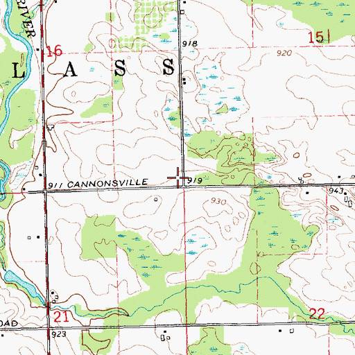 Topographic Map of Township of Douglass, MI