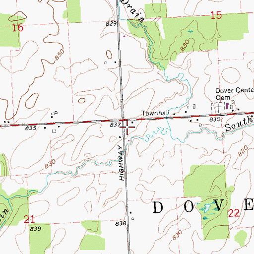 Topographic Map of Township of Dover, MI