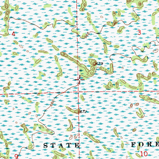 Topographic Map of Township of Doyle, MI