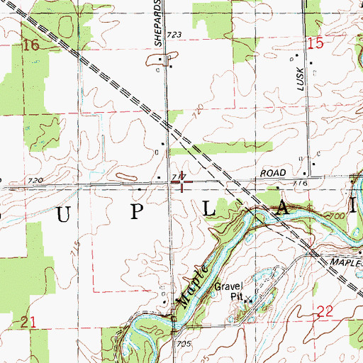 Topographic Map of Township of Duplain, MI