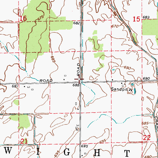 Topographic Map of Township of Dwight, MI