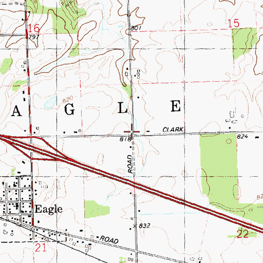 Topographic Map of Township of Eagle, MI