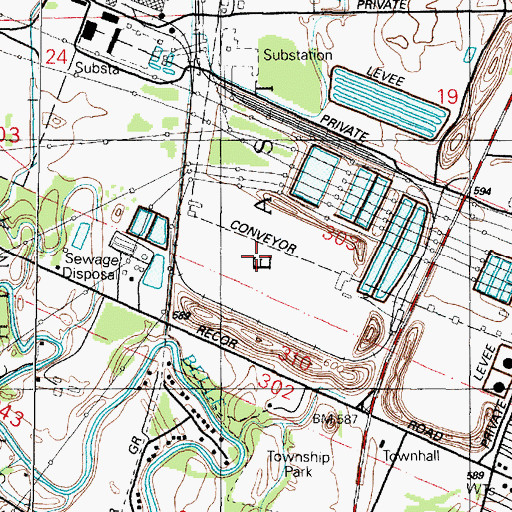 Topographic Map of Township of East China, MI