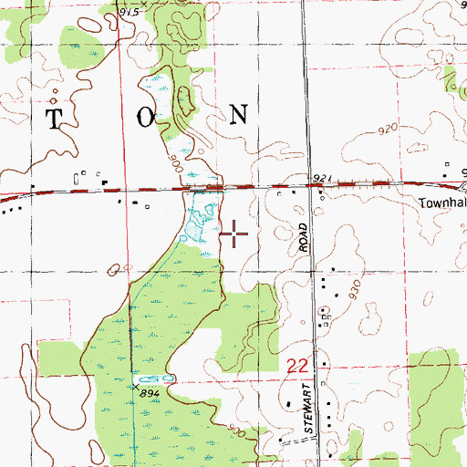 Topographic Map of Township of Eaton, MI