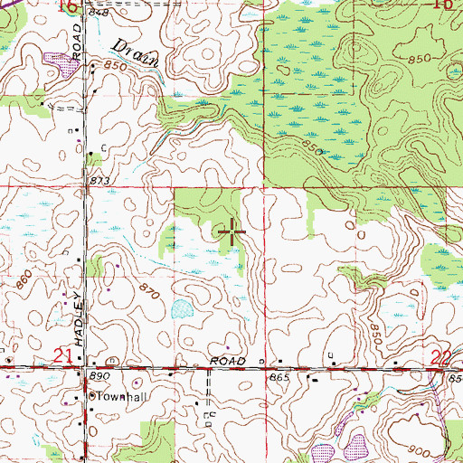 Topographic Map of Township of Elba, MI