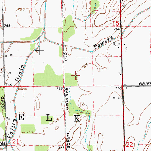 Topographic Map of Township of Elk, MI