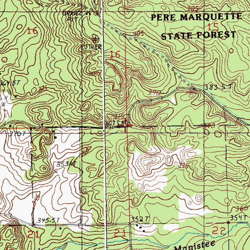 Topographic Map of Township of Ellsworth, MI