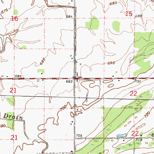 Topographic Map of Township of Elmwood, MI