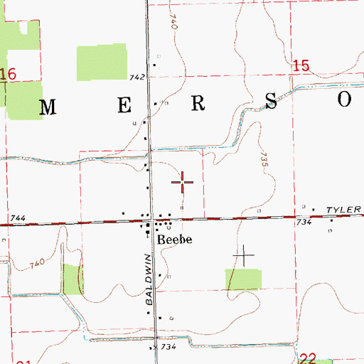 Topographic Map of Township of Emerson, MI