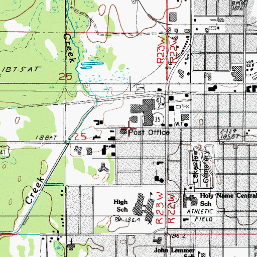 Topographic Map of City of Escanaba, MI