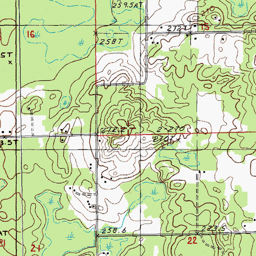 Topographic Map of Township of Everett, MI