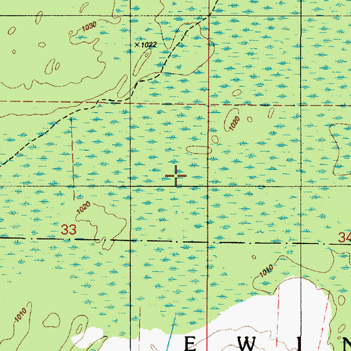 Topographic Map of Township of Ewing, MI