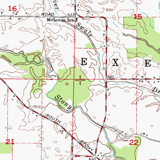 Topographic Map of Township of Exeter, MI