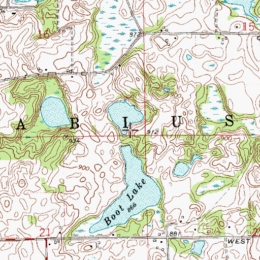 Topographic Map of Township of Fabius, MI