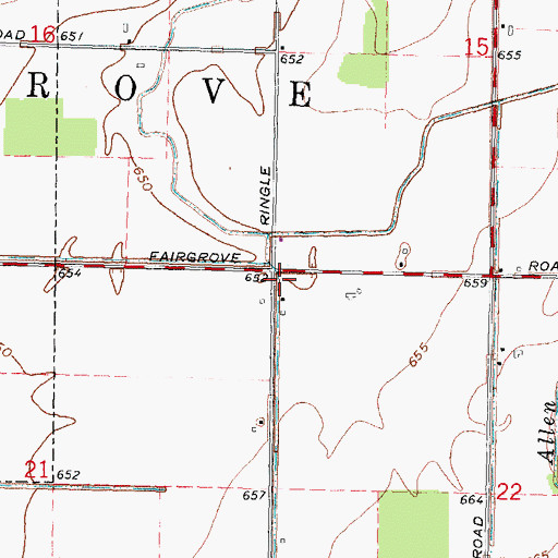 Topographic Map of Township of Fairgrove, MI