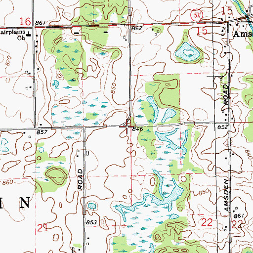 Topographic Map of Township of Fairplain, MI