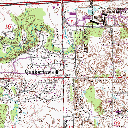 Topographic Map of City of Farmington Hills, MI