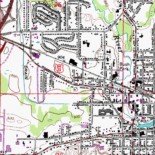 Topographic Map of City of Fenton, MI