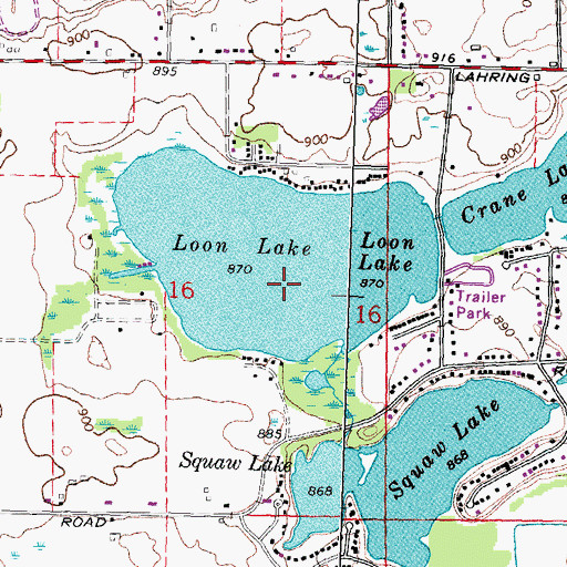 Topographic Map of Charter Township of Fenton, MI