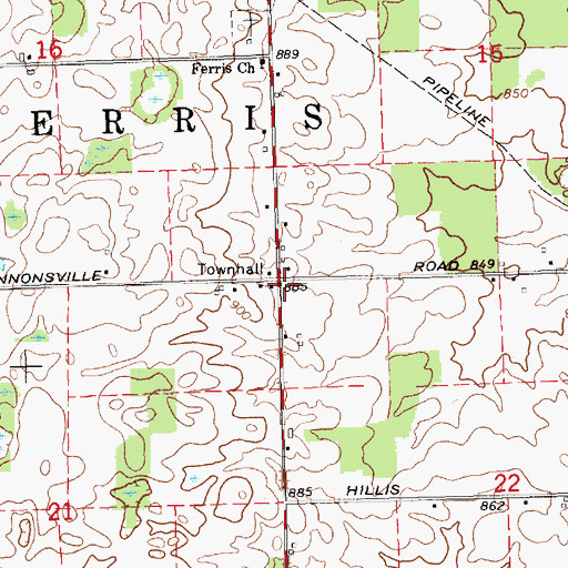 Topographic Map of Township of Ferris, MI