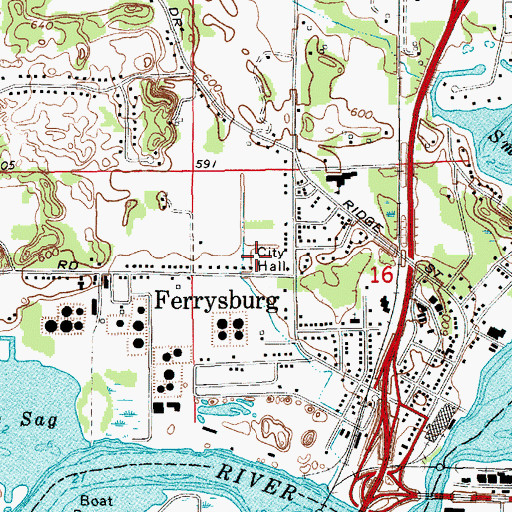 Topographic Map of City of Ferrysburg, MI